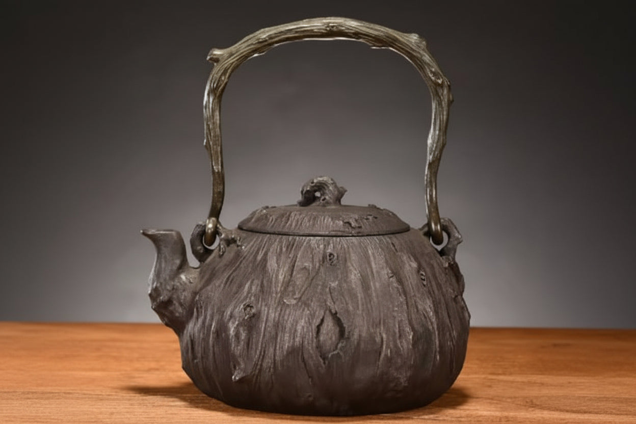 THÉIÈRE EN FONTE ROUILLE