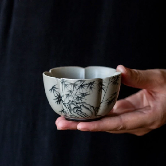 Tasse à thé céramique 100ml Bleue