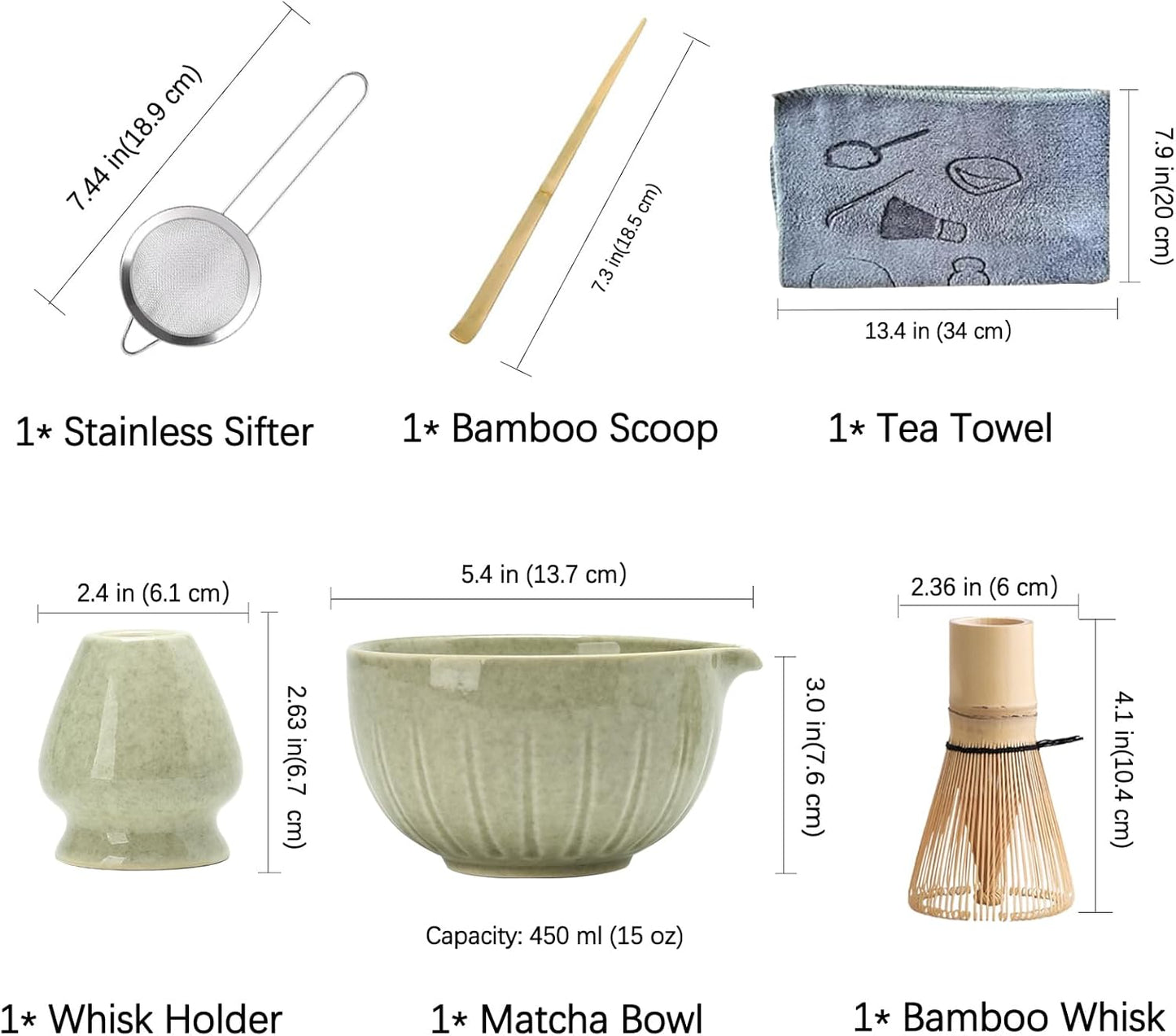 Set de Matcha 10 pièces 450ml fleurs épanouies
