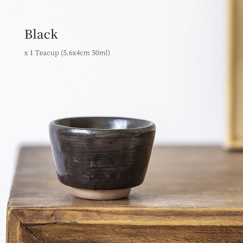 Tasse à thé céramique 50ml Noire Obsidienne