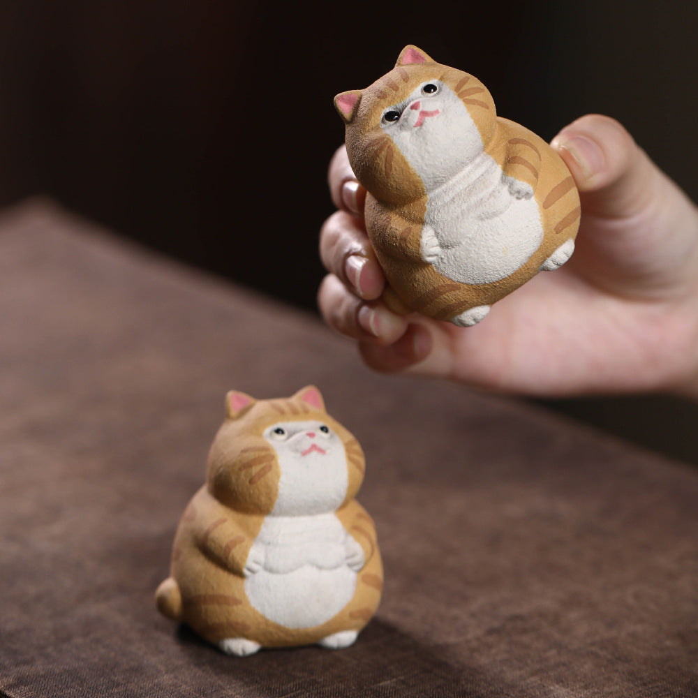 Mascottes de thé chat roux 6cm