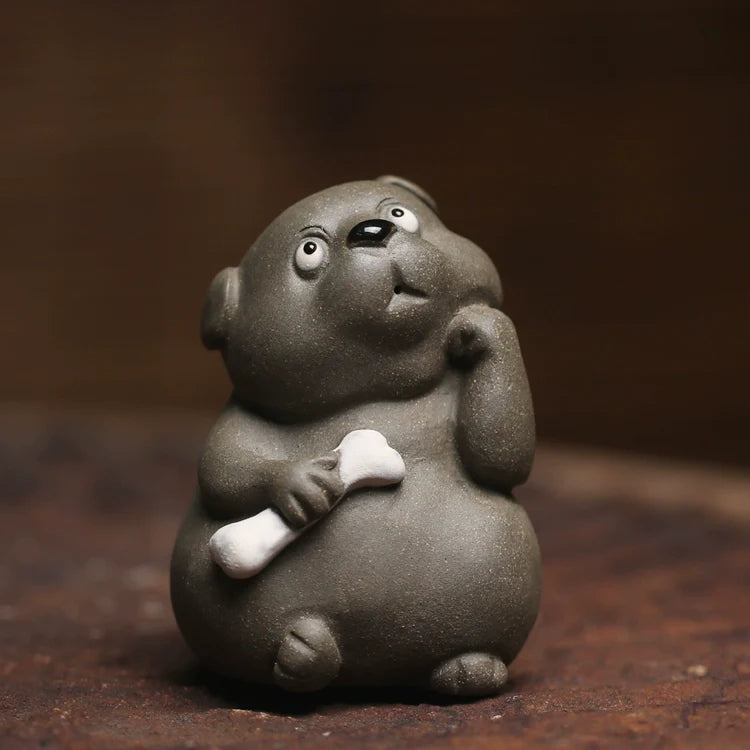 Mascotte de Thé Chien en Céramique