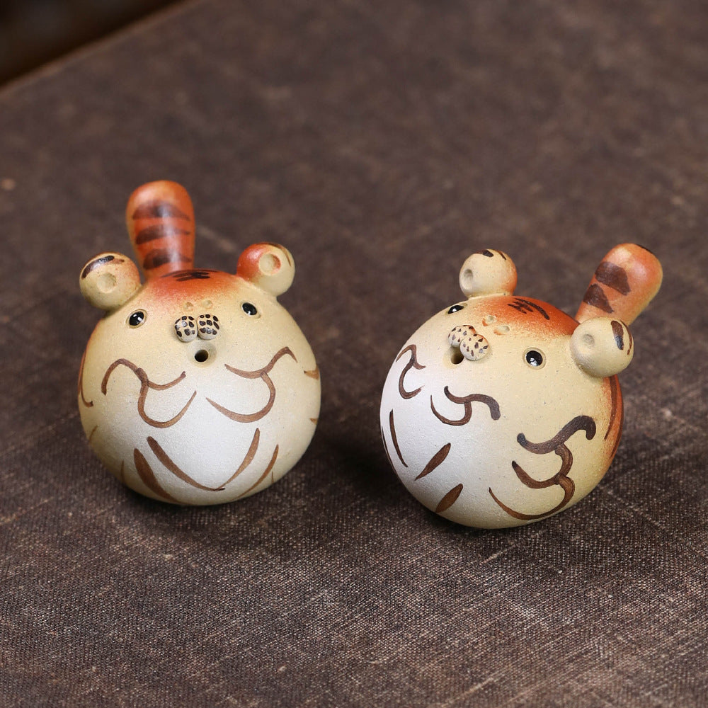 Mascottes de thé tigre mignon en argile