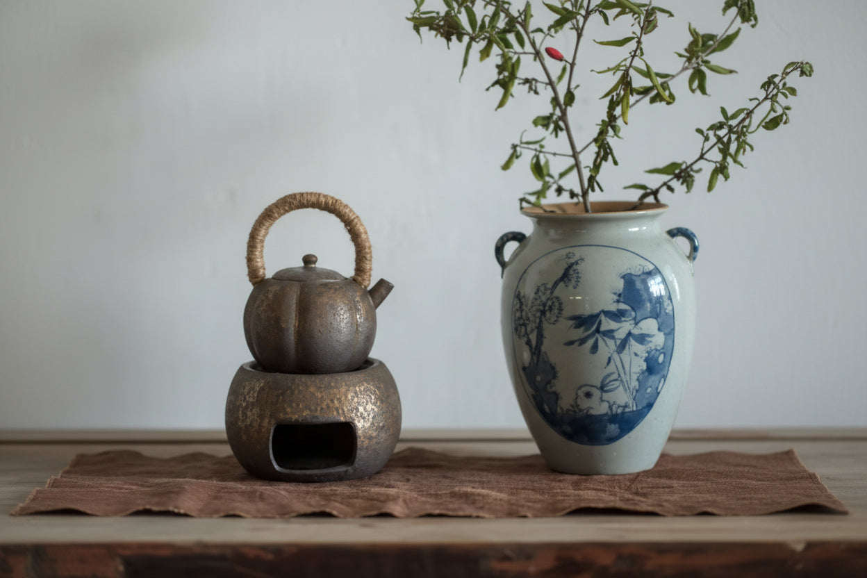 THÉIÈRE CÉRAMIQUE CHINOISE CITROUILLE