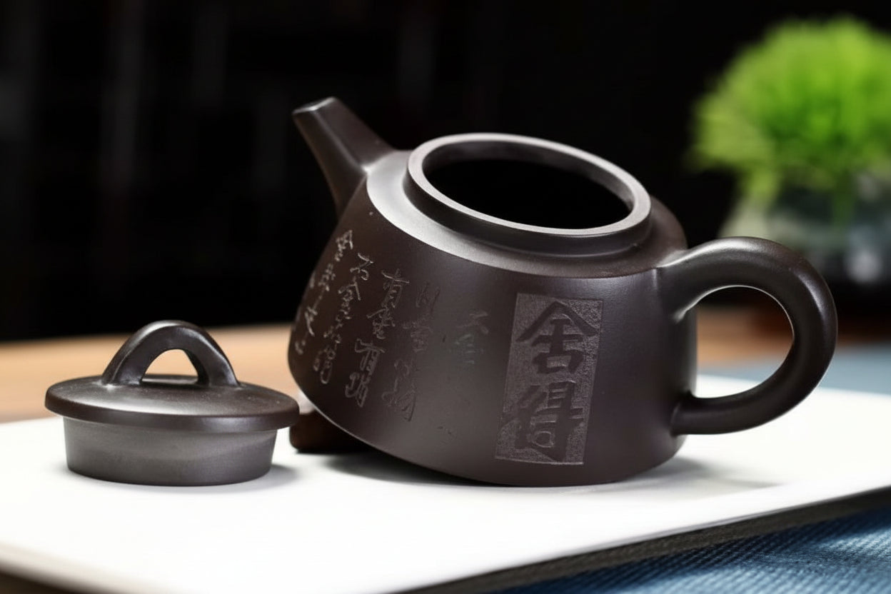 PETITE THÉIÈRE CÉRAMIQUE CARRÉE BEC INCURVÉ