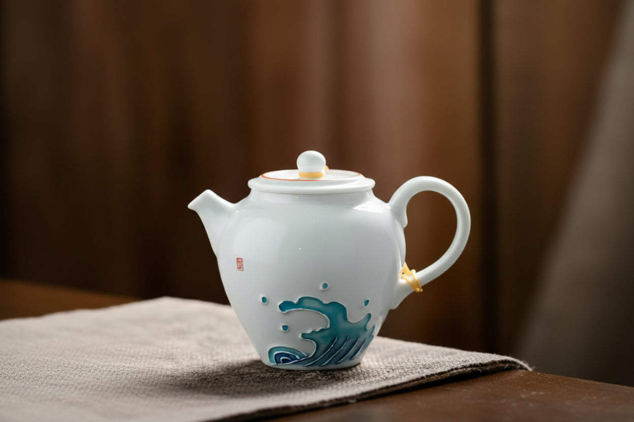 THÉIÈRE EN PORCELAINE BLANCHE