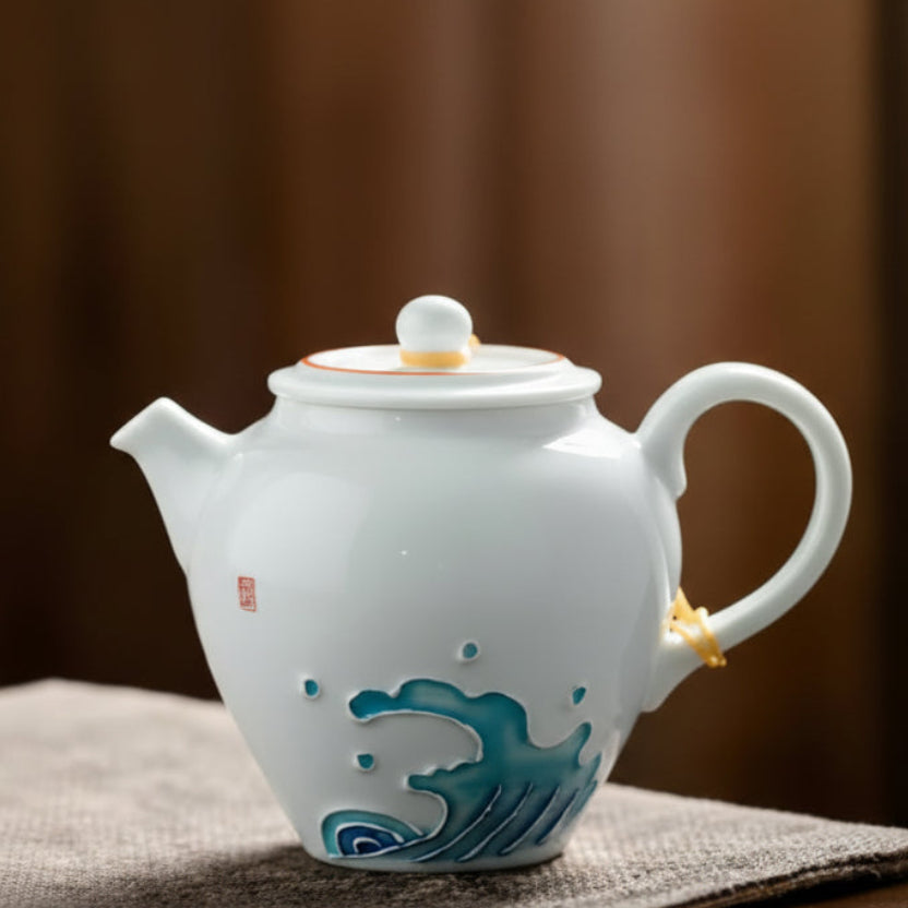 THÉIÈRE EN PORCELAINE BLANCHE