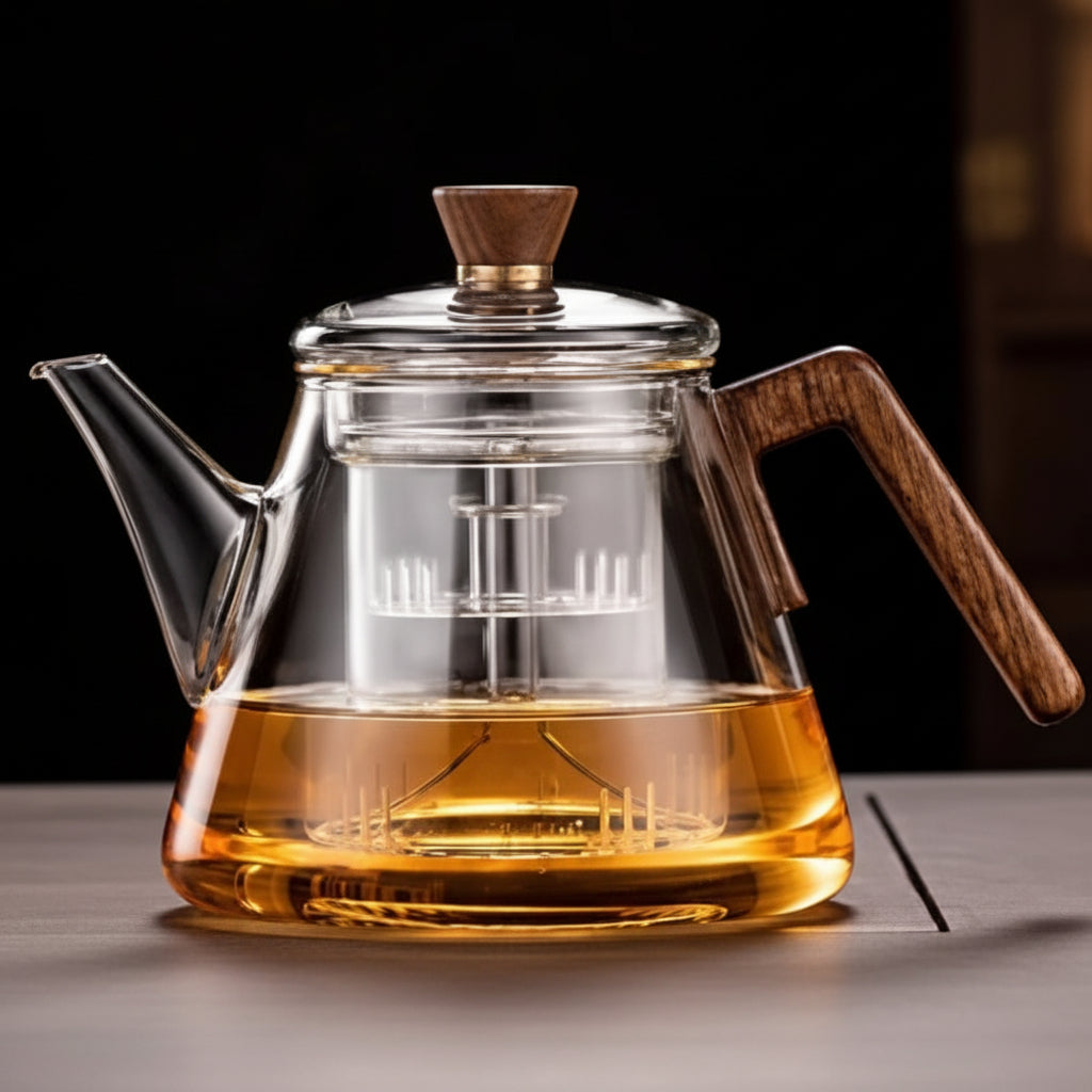 THÉIÈRE EN VERRE AVEC RÉCHAUD