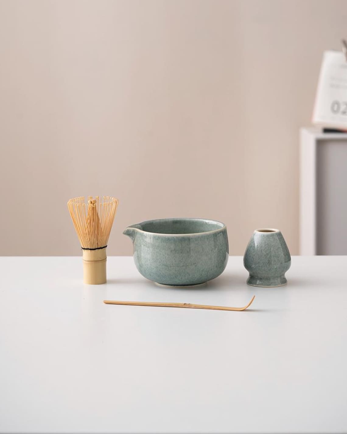 Set de Matcha cristaline bleu 450ml