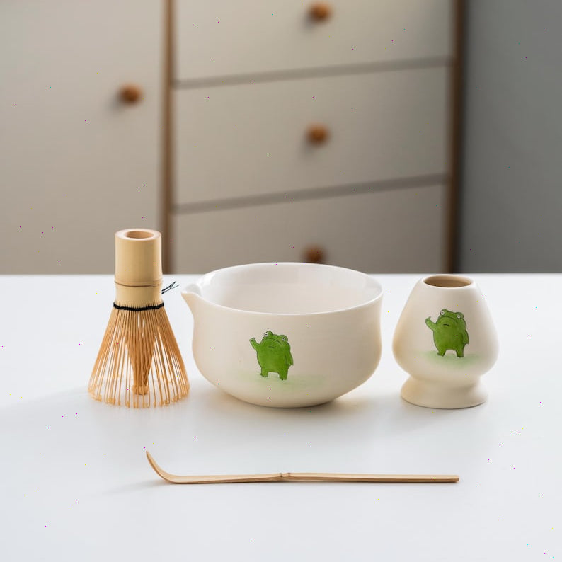 Set Matcha 450ml Bol Céramique Élégant Japonais