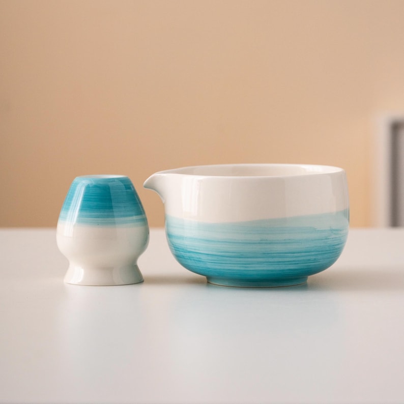 Set de Matcha ceramique 450ml belu ciel