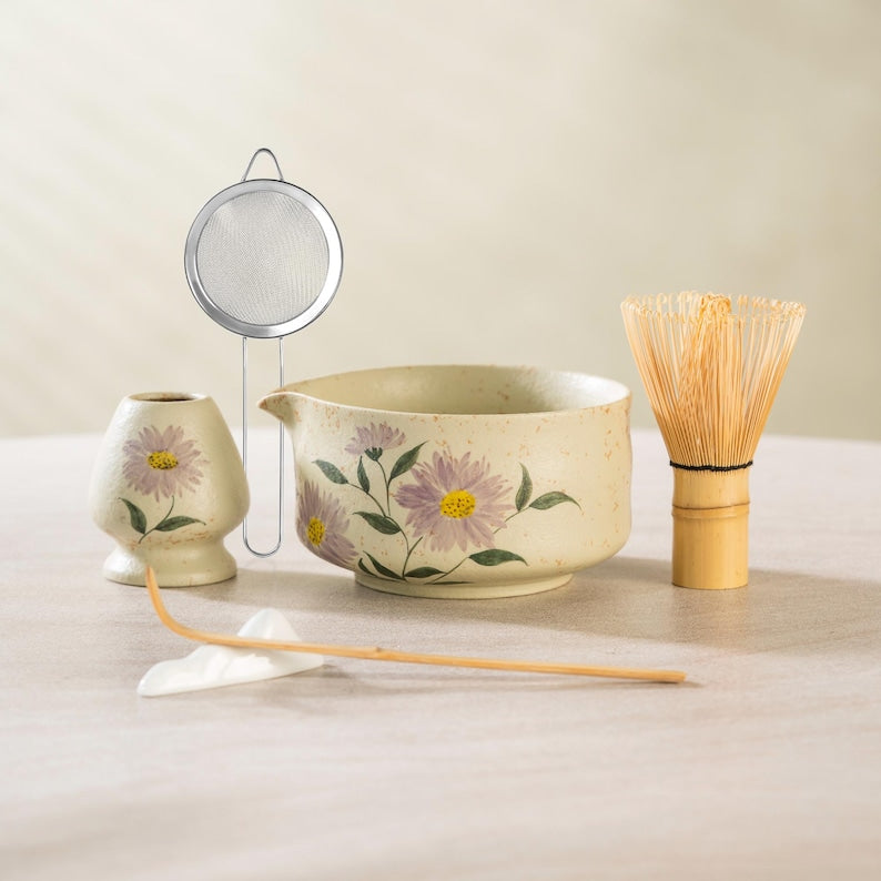 Set Matcha 500ml Céramique Émaillé Anti-Résidu