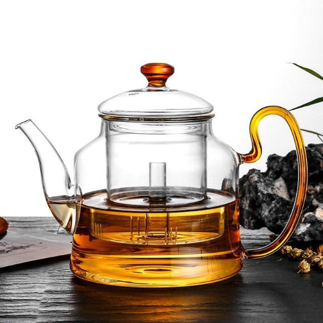 THÉIÈRE EN VERRE AVEC FILTRE EN VERRE