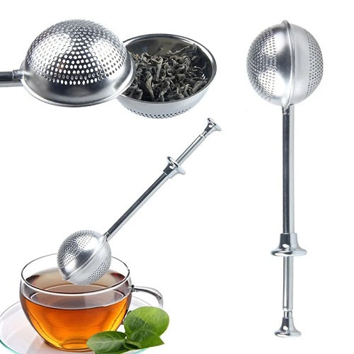 infuseur à thé inox à pression ouvert
