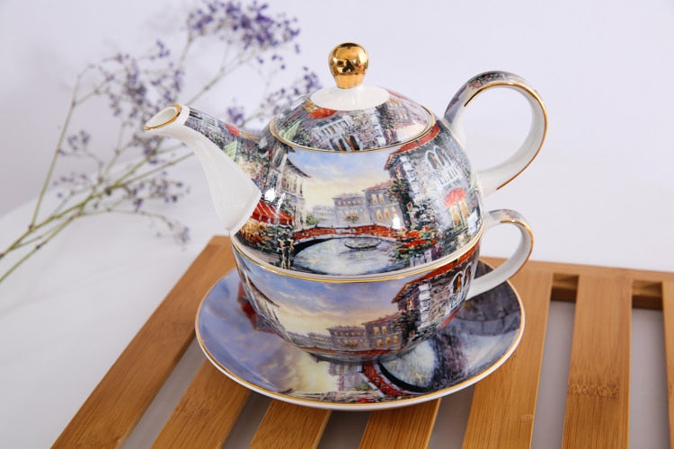 THÉIÈRE ÉGOÏSTE AVEC TASSE INTÉGRÉ (VENISE)