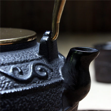 bouilloire en fonte chinoise fer forge zoom sur bec