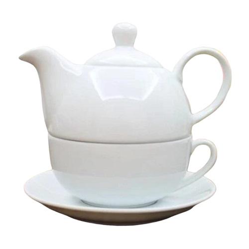 théière blanche individuelle porcelaine