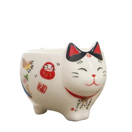 tasse à thé en porcelaine chat japonais sr fond blanc