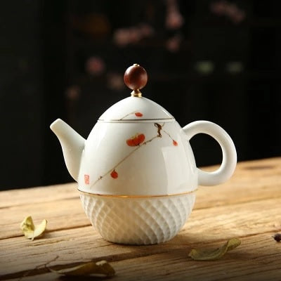 théière en céramique blanche style c