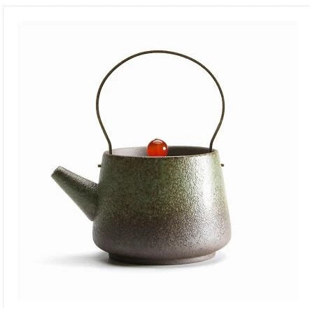 théière céramique vintage chinoise verte