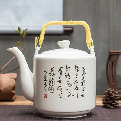 theiere en ceramique chinoise - 2000 ml décor ecriture chinoise