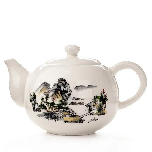 Théière en porcelaine chinoise décor montagne
