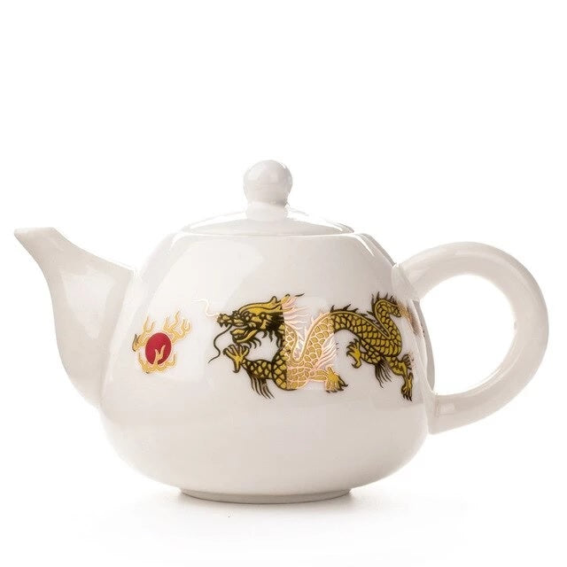 Théière en porcelaine chinoise style dragon