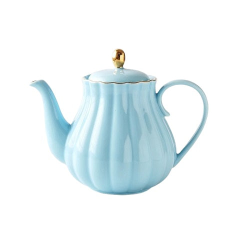 theiere en porcelaine citrouille bleue