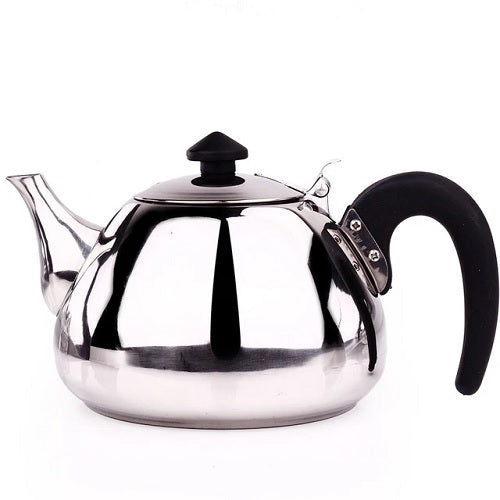 théière inox gaz sans filtre sur fond blanc