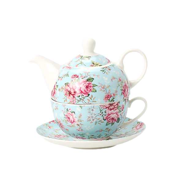 THÉIÈRE INDIVIDUELLE BLEU AVEC TASSE