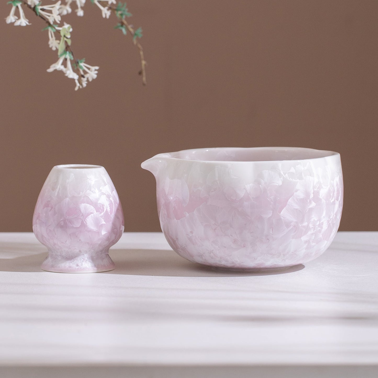 Set Matcha 700ml Violet Cristallisé Effet Gemme