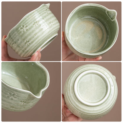 Set de matcha 450ml vert fleuré