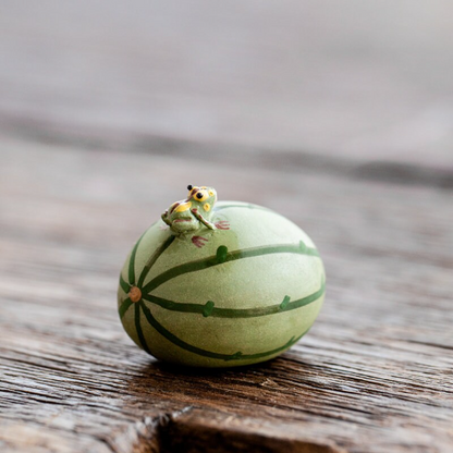 Mascotte de Thé Grenouille en Céramique