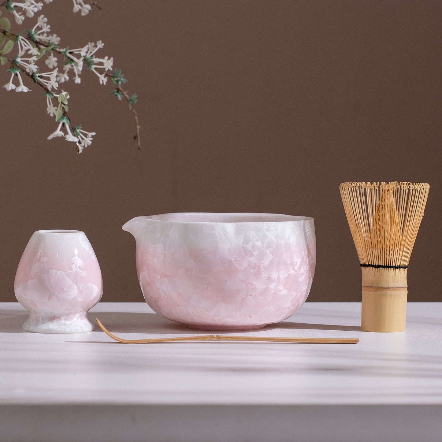 Set Matcha 700ml Rose Cristallisé Bol Unique