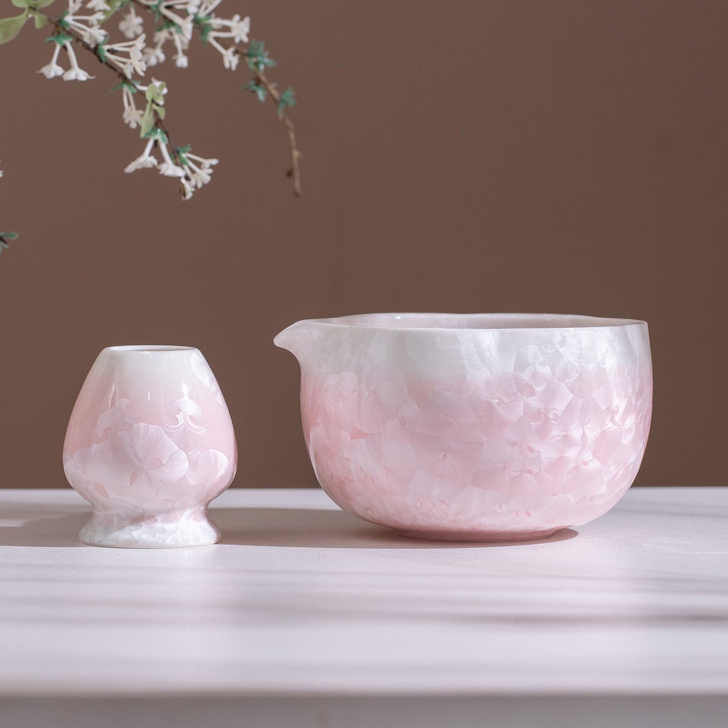Set Matcha 700ml Rose Cristallisé Bol Unique