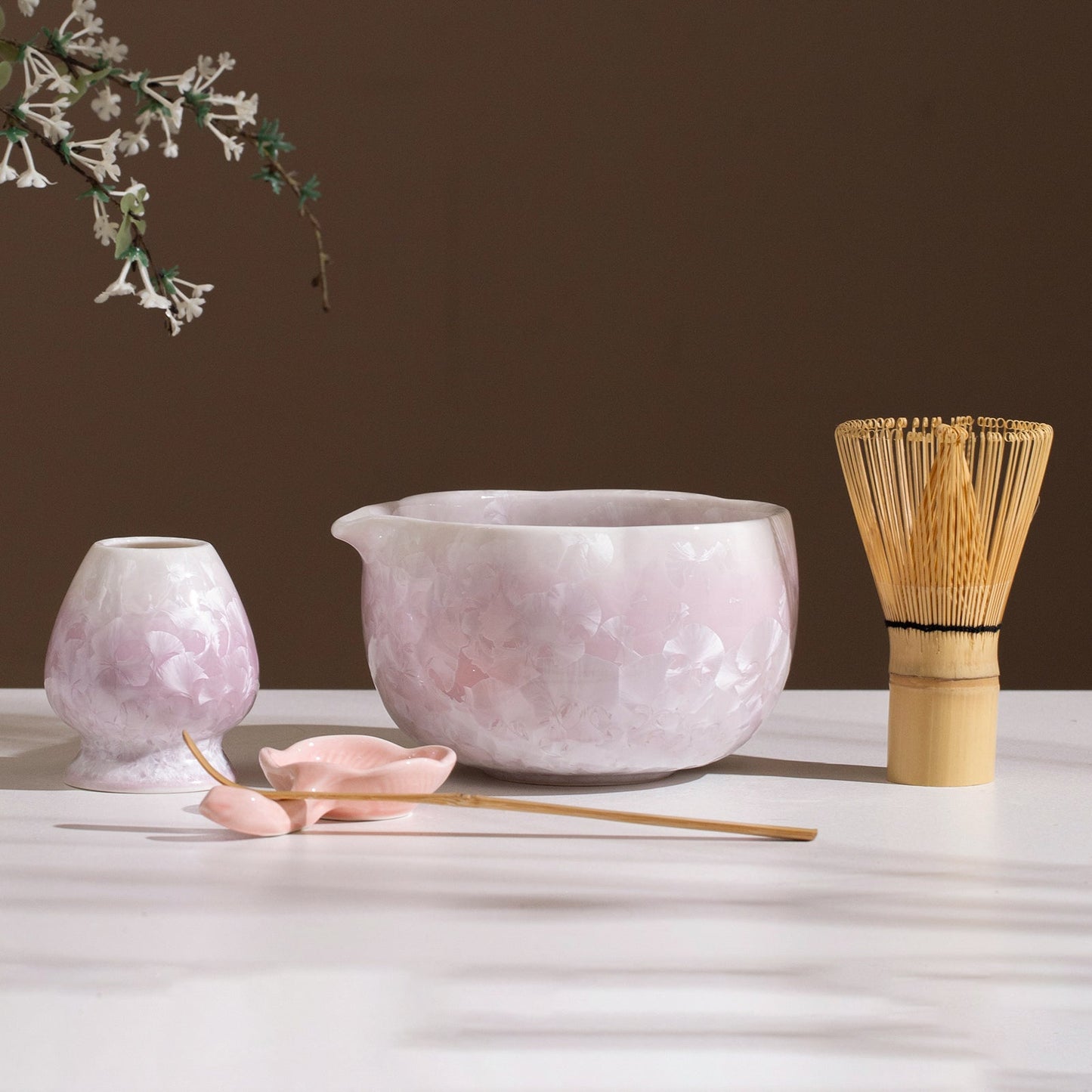 Set Matcha 700ml Violet Cristallisé Effet Gemme