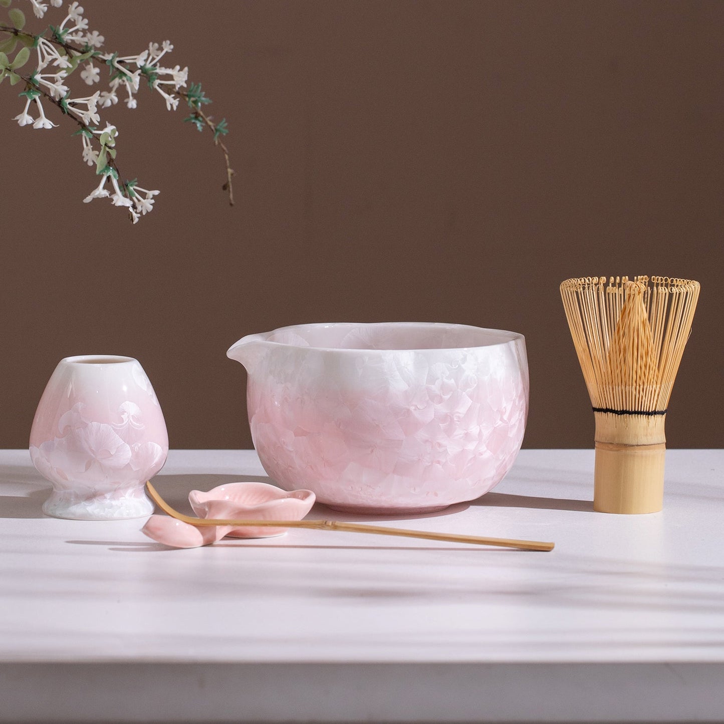 Set Matcha 700ml Rose Cristallisé Bol Unique