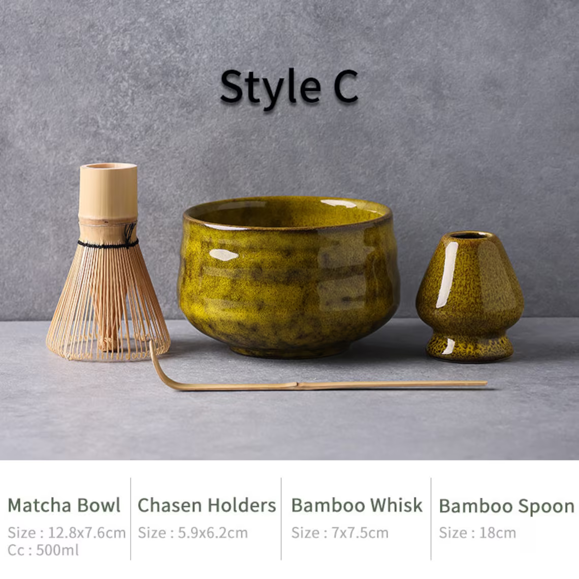 Set Matcha 550ml Verre Transparent Moderne Chic