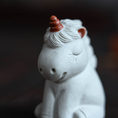 Mascotte de Thé Mouton Paisible en Argile
