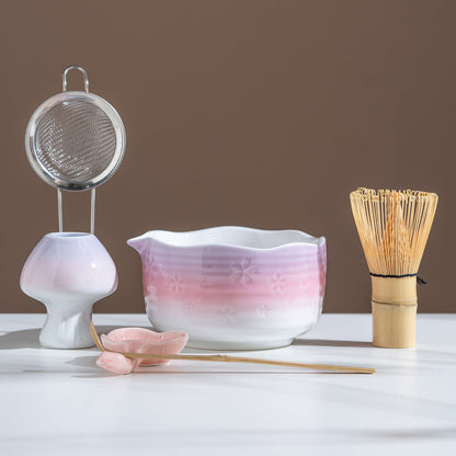Set de matcha 450ml dégradé pastel
