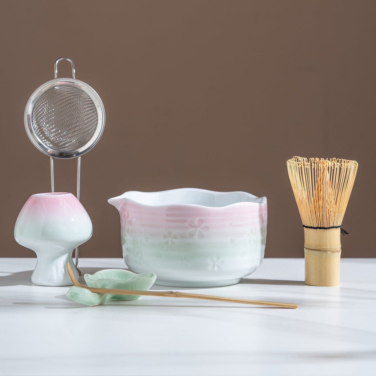 Set de matcha 450ml dégradé pastels