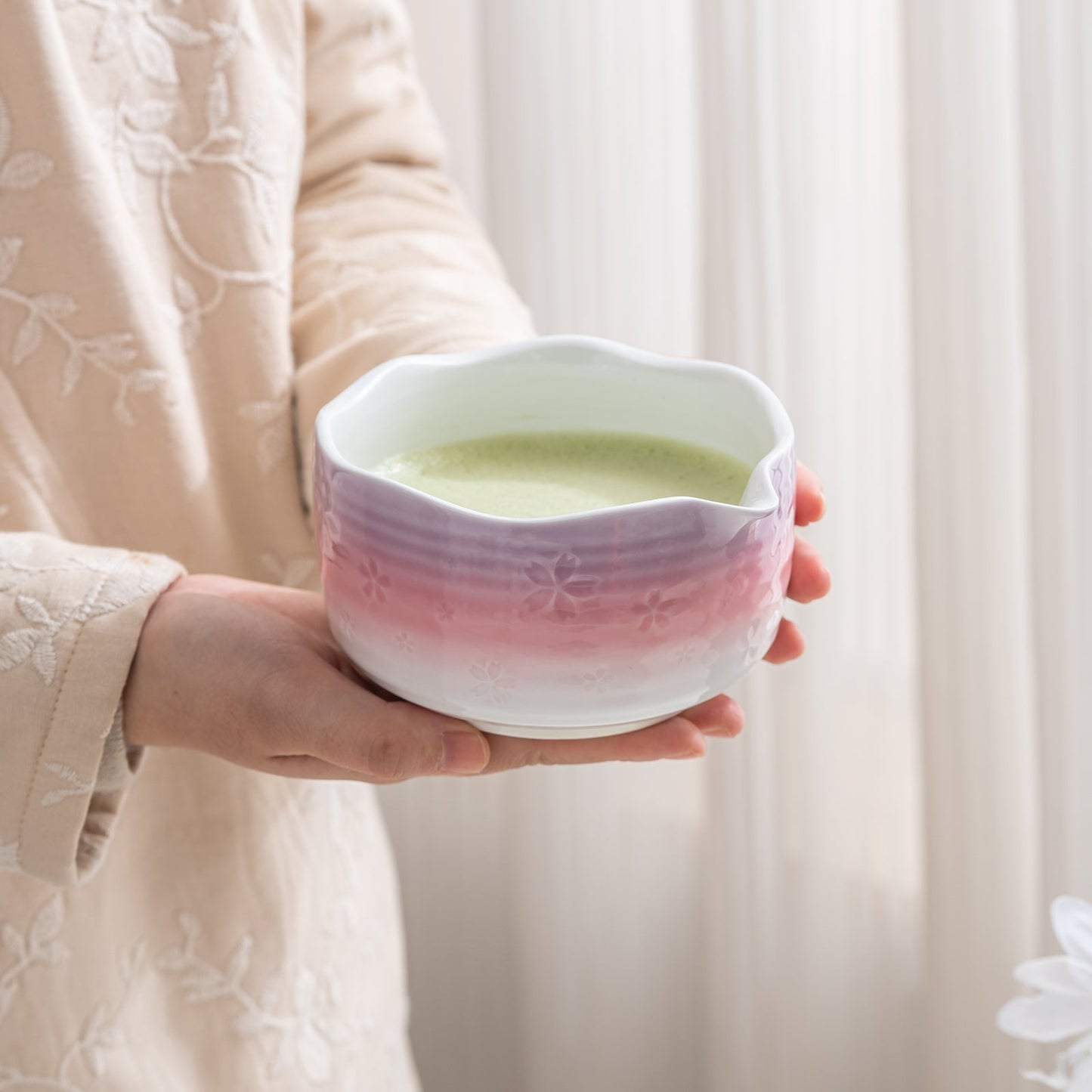 Set de matcha 450ml dégradé pastel