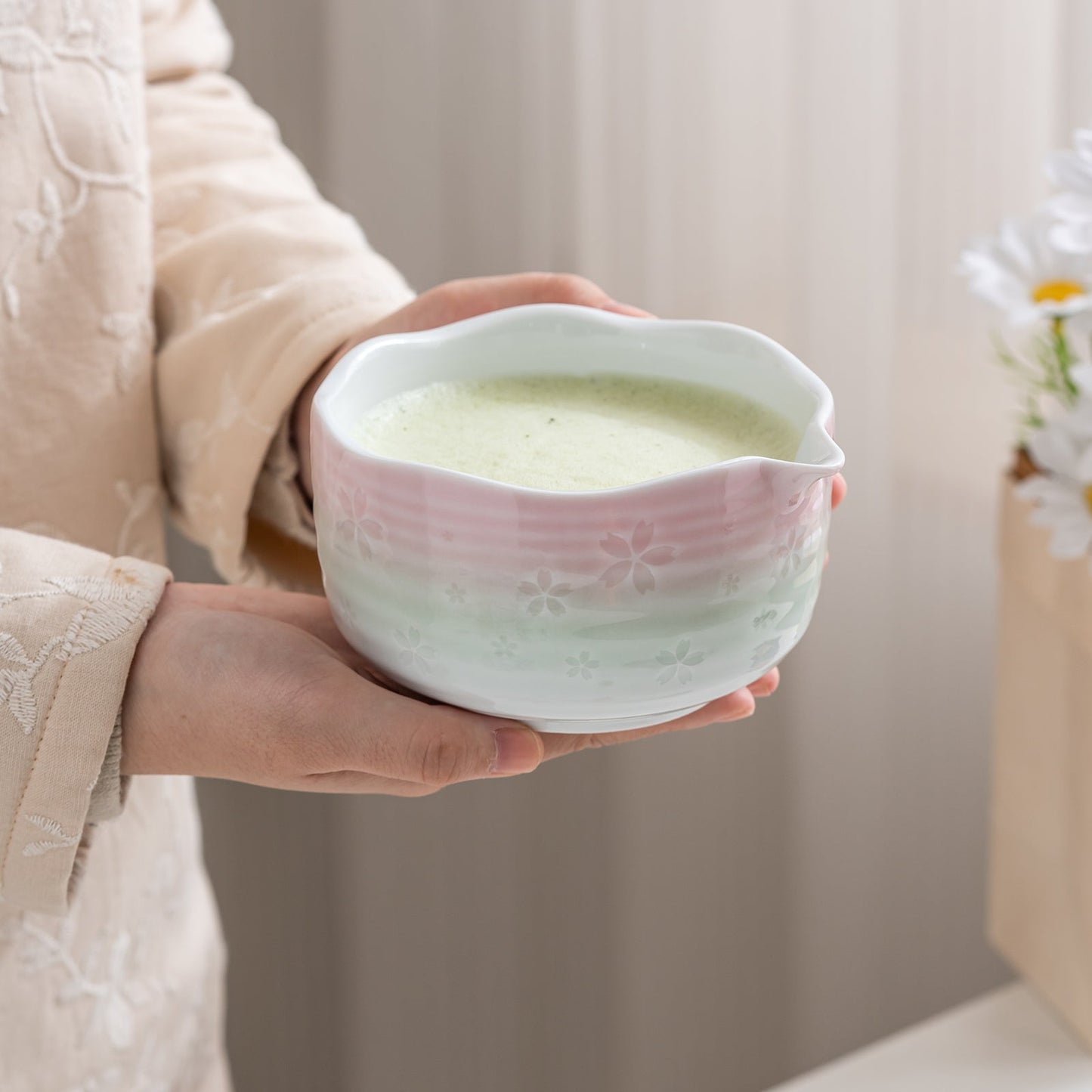 Set de matcha 450ml dégradé pastels