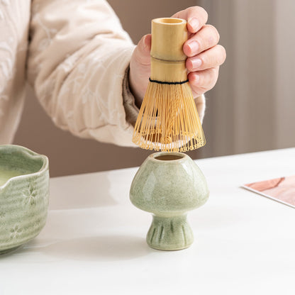 Set de matcha 450ml vert fleuré