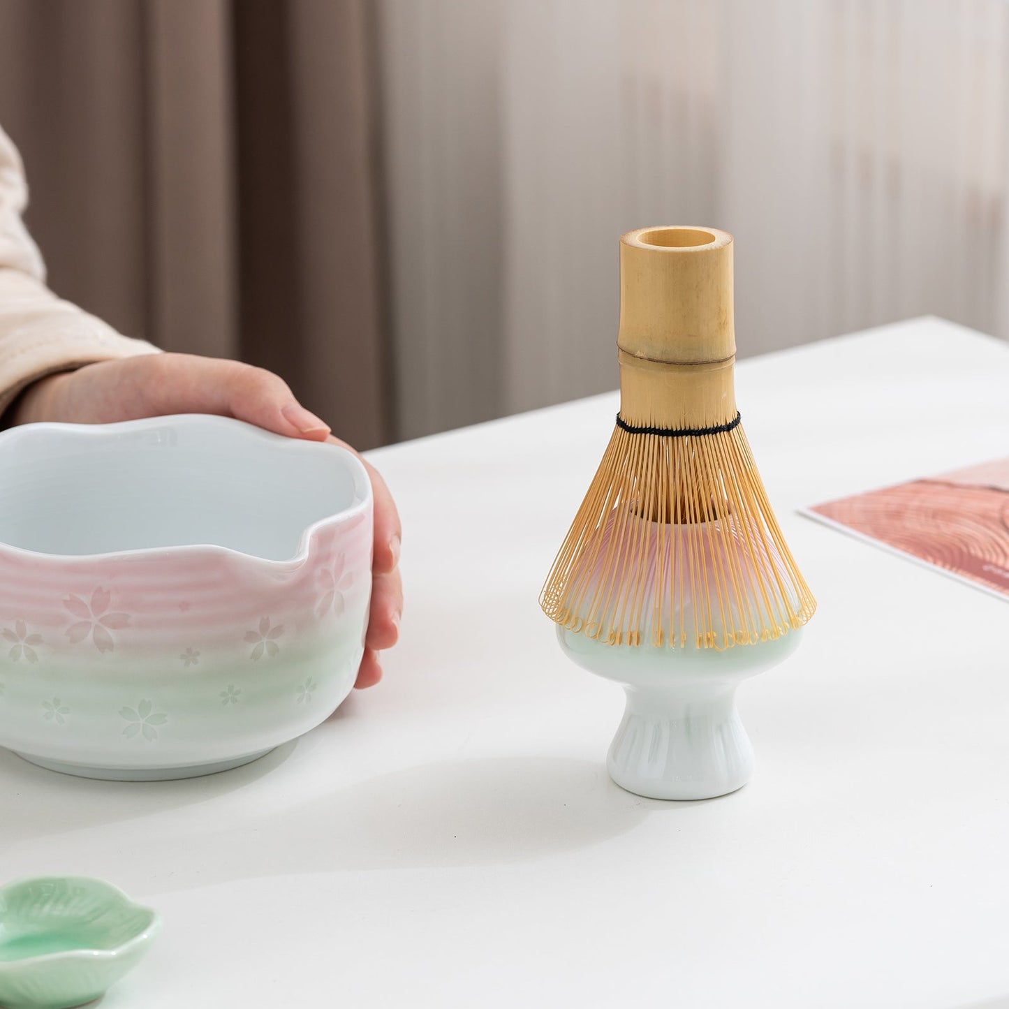 Set de matcha 450ml dégradé pastels