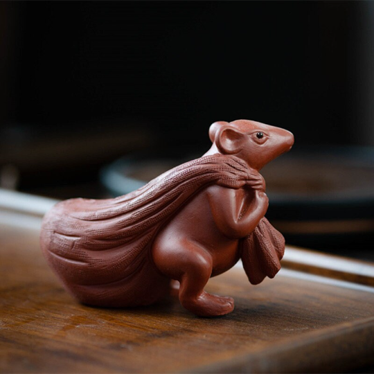 Mascotte de Thé Poisson Rouge en Céramique