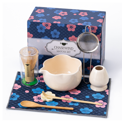 Set Matcha 500ml Pétale Sculpté Fouet Bambou Zen