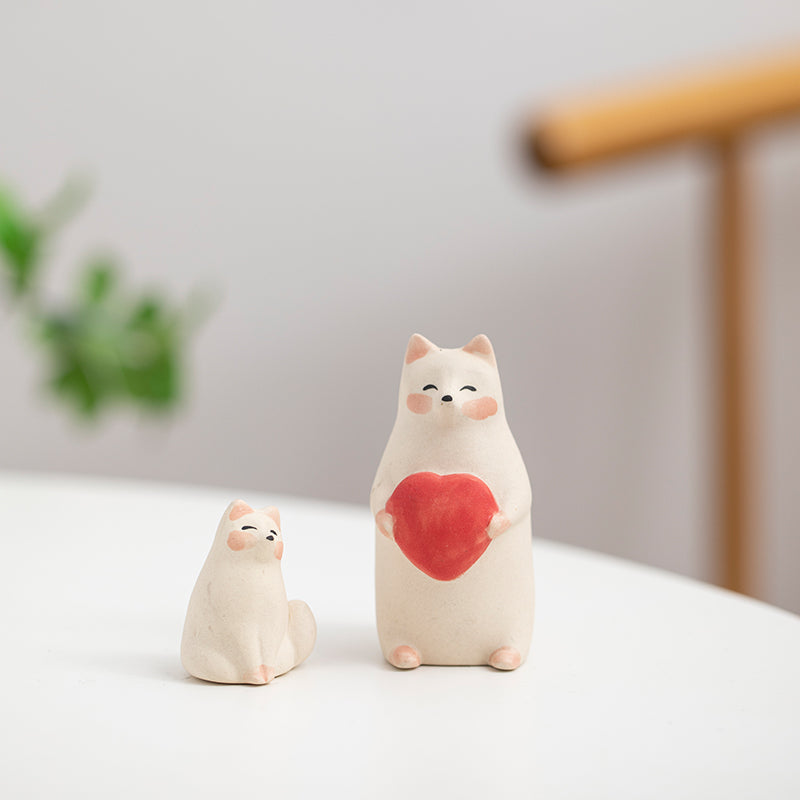 Mascottes de thé chat stretch blanc