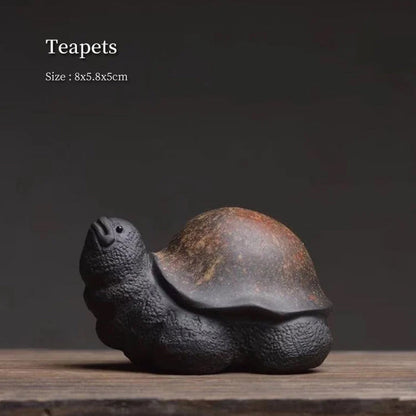 Mascottes de thé tortoise noire argile