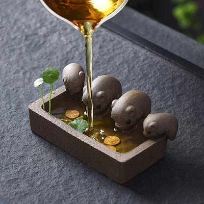 Mascottes de thé 4  mini cochons